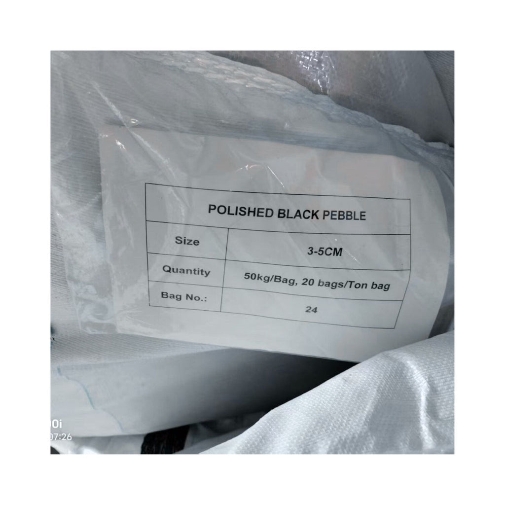 Polished Pebbles, Black & Red— 3–5 cm