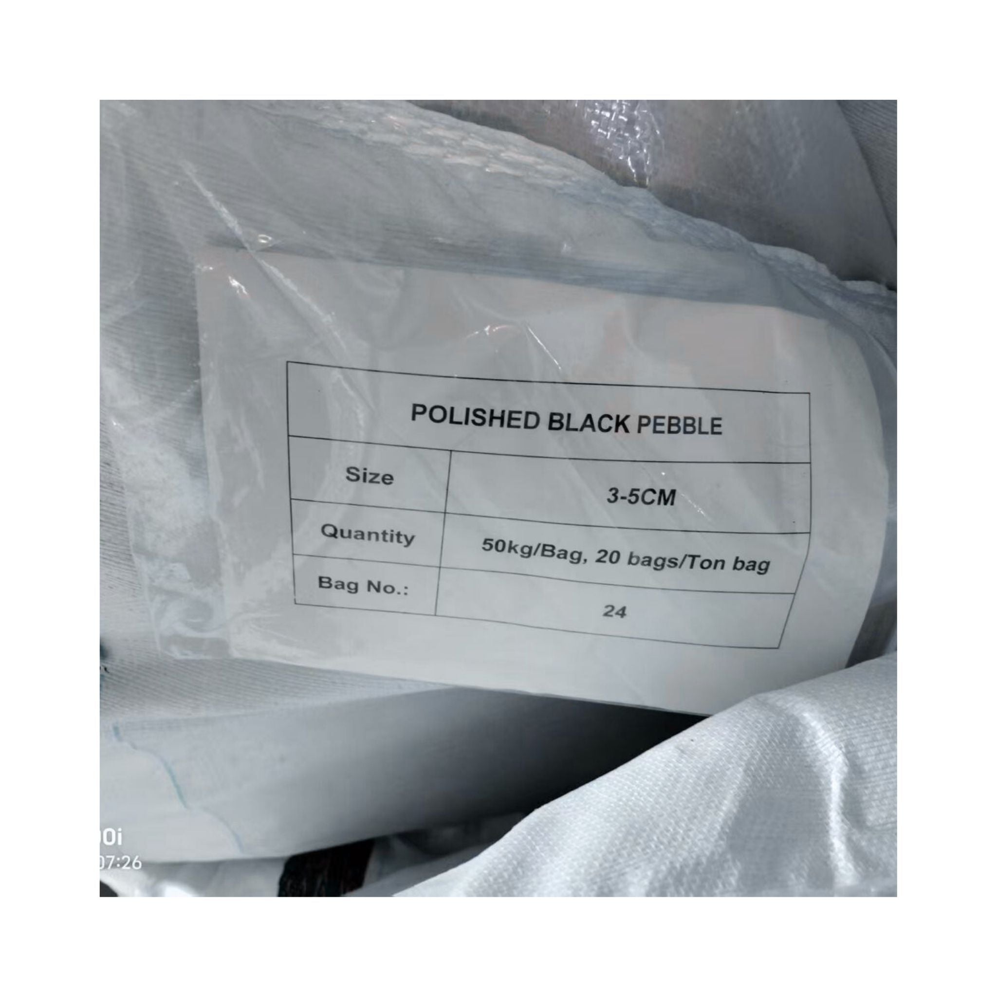 Polished Pebbles, Black & Red— 3–5 cm