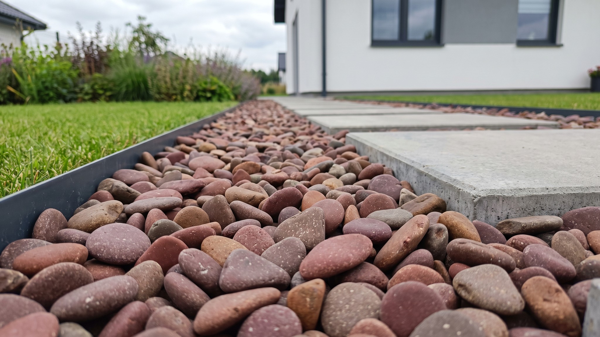 Otoczak czerwony polerowany 20–30 i 30–50 mm — Ścieżka, obrzeże, podjazd